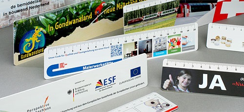 Flache Kunststoff-Lineale mit individuellem Werbeaufdruck