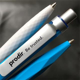 Prodir Kugelschreiber mit Werbeaufdruck bedruckt.